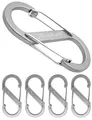 Produktbild: 4er Set Material-Karabiner, Doppel-Karabiner, S-Form, 88x40mm, Silber