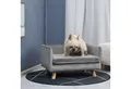 Produktbild: PawHut Tierbett Hundesofa mit Holzbeinen Hundebett für kleine Hunde bis zu 8 kg, samtartiges Polyester, Grau 64 x 45 x 36 cm