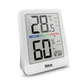 Produktbild: MEBUS digitale Klimastation mit Innen-Thermometer und -Hygrometer, Uhr, Komfortindikator, Beleuchtung, Trendanzeige, Farbe: Weiß, Modell: 40928