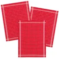 Produktbild: KRACHT 3er Pack Geschirrtücher Serie Trockenperle ca. 50 x 70 cm Halbleinen rot