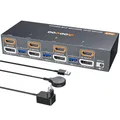 Produktbild: HDMI DP KVM Switch 8K@60Hz, Dual Monitore KVM Switches für 3 PC und 2 Monitor mit 4 USB 3.0 Häfen, Kabelfernbedienung, USB Kabel im Lieferumfang, Netzteil