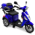 Produktbild: Rolektro E-Trike 25 V.3 Pro Dreirad Blau - 1000W Elektromobil - 70km Reichweite - herausnehmbarer Lithium Akku - Seniorenmobil mit Straßenzulassung