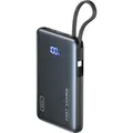 Produktbild: Iniu, Pocket Powerbank 10000mAh 2x USB-A / USB-C mit USB-C Kabel, Schwarz - Schwarz