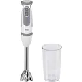 Produktbild: Braun Stabmixer MQ 5200WH - MultiQuick 5 Vario Pürierstab mit Edelstahl Mixfuß, 1000 Watt, inkl. 600 ml Mix- & Messbecher, weiß/grau