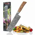 Produktbild: Wakoli EDIB Pro Nakiri Messer aus echtem Damaststahl (VG10 Kern) mit 18 cm Klinge – Scharf, präzise & ergonomisch – Damastmesser mit Pakkaholzgriff in Geschenkbox – Küchenmesser für Gemüse und Kräuter