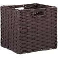 Produktbild: Relaxdays Aufbewahrungskorb, quadratischer PP-Korb für Bad u. Kinderzimmer, Regalkorb geflochten, 31x32x30 cm, braun