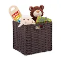 Produktbild: Relaxdays Aufbewahrungskorb, quadratischer PP-Korb für Bad u. Kinderzimmer, Regalkorb geflochten, 31x32x30 cm, braun