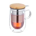 Produktbild: Teeglas Doppelwandglas Teetasse Teebecher Glastasse Isolierglas Glas Sieb Deckel