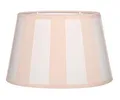 Produktbild: Brillibrum Design Lampenschirm gestreift Tischlampenschirm mit Streifenmuster für Lampenfassung E27 E14 Streifen Design Tischleuchte oval rund Stoff (Oval: 26x16x17cm, Beige - Creme)