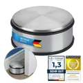 Produktbild: Designer Türstopper aus Edelstahl Gummi Türpuffer Türhalter Stopper 1,2kg (Silber 11x6cm, 1 Stück)