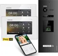 Produktbild: HD Video Türsprechanlage mit Fingerprint RFID und Smartphone App für 1 Familienhaus, 2x Monitore, Balter EVO HD Fingerprint