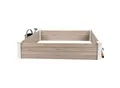 Produktbild: WONDERMAKE® Große Hochbeet-Umrandung aus Holz für Garten Terrasse, Pflanzbeet Bausatz XL quadratisch, Blumenbeet Kräuterbeet Beetumrandung niedrig deko, 120 x 120 x 26,5 cm, weiß grau anthrazit