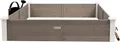 Produktbild: WONDERMAKE® Große Hochbeet-Umrandung aus Holz für Garten Terrasse, Pflanzbeet Bausatz XL quadratisch, Blumenbeet Kräuterbeet Beetumrandung niedrig deko, 120 x 120 x 26,5 cm, weiß grau anthrazit