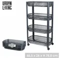 Produktbild: Urban Living Transportwagen 4-Etagen Allzweckwagen Stubenwagen Küchenwagen Rollwagen, H58,8 cm oder H78,8 cm, 4 Lenkrollen