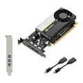 Produktbild: NVIDIA T400 Grafikkarte, 2 GB, GDDR6 (3x mDP inkl. 2x DP Adapter + high profile)