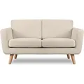 Produktbild: Schlafsofa mit Armlehnen 'tagio', Creme, Stoff, Scandinavian, 153x80x84 cm - Konsimo