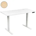 Produktbild: AMBINESS Schreibtisch Höhenverstellbar FlexxPro, 6 Varianten, Durchgehende Arbeitsplatte (Höhenverstellung von 72-119 cm, Inkl. LED-Bedienfeld & Kabeldurchführung), elektrisch stufenlos & ergonomisch weiß 100 cm x 60 cm