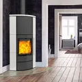 Produktbild: Fireplace Adelaide Eckkaminofen Stahl Schwarz | Keramik Mattweiß