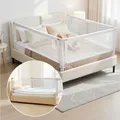 Produktbild: VEVOR 3-tlg. Bettgitter Bettschutzgitter Kinderbettgitter Rausfallschutz 68-89cm