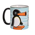 Produktbild: Elbenwald Tasse mit Noot Noot Rundumdruck für Pingu Fans 320 ml Keramik blau