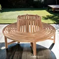 Produktbild: SAM Baumbank Timo, 360° kreisrunde Gartenbank, Teakholz massiv, Holzbank aus Massivholz, Sitzbank für den Garten, Durchmesser 180 cm, komplette Rundbank
