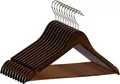 Produktbild: RSR Hangers Kleiderbügel Braun Holzbügel Holz 44,5 cm verzinkter 360° Haken, (10-tlg)