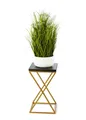 Produktbild: HowHomely Pflanzenständer 70 cm Blumenhocker Metall gold schwarz Blumenständer