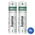 Produktbild: 4x Hama Ministilo AAA Wiederaufladbare Batterie, Farbe Grün Weiß