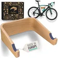 Produktbild: madeco Fahrrad Wandhalterung Holz - FlyBike S Eiche - Design Fahrradhalterung Wand Aufhängung für Wohnung - Rennrad, Gravel Bike, Mountainbike, Fixie, Singlespeed Fahrradhalter