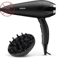 Produktbild: Babyliss Turbo Smooth 2200 Haartrockner, schwarz silber, Großer Diffusor D572DE