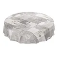 Produktbild: ANRO Wachstuchtischdecke Wachstuch Wachstischdecke Tischdecke abwaschbar Industry Modern Used Look Industrie Rund 140cm eingefasst