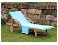 Produktbild: heimtexland ® Liegestuhlauflage Petrol blau 200x70 cm 100% Baumwolle weicher Frottier Schonbezug Gartenliege hautsympathisch saugfähig Ökotex geprüft Typ436