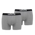 Produktbild: 2er Pack Herren Levis Solid Basic Boxer Brief Boxershorts Unterwäsche Pants, Farbe:758 - Middle Grey mélange, Bekleidungsgröße:XL