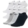 Produktbild: Nike Sneakersocken Socken 9 Paar Weiß Grau Schwarz Herren Damen Füßling SX2554, Farbe:Weiss/weiss/bunt, Socken Neu:34-38