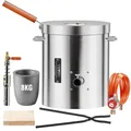 Produktbild: VEVOR Propan Schmelzofen Set, 8 kg Gas Metall-Schmelzofen-Set, Gießerei-Heimofen mit Tiegel Zange Holzgriff Schmelzgusswerkzeug für Gold Silber Kupfer Aluminium Metallrecycling