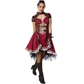 Produktbild: dressforfun 900483 - Damenkostüm Steampunk Edelfrau, Kurzärmeliges Satinkleid mit mehrlagigem Rock (L | Nr. 302297)