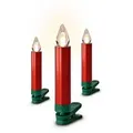 Produktbild: Krinner Lumix SuperLight Flame 12er Basis-Set Kabellose Christbaumkerzen Rot