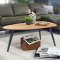 Produktbild: FineBuy Couchtisch Akazie Massivholz oval 110 cm · Wohnzimmertisch in Nierenform