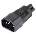 Produktbild: Tru Components Netz-Adapter Kaltgeräte-Stecker C14 - Kleeblatt-Buchse C5 Gesamt (TC-10529456)