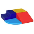 Produktbild: HOMCOM Bausteinset, dunkelblau/gelb/rosa/himmelblau, Kunstleder/EPE - bunt