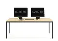 Produktbild: furni24 Schreibtisch-Stahl 120x80x75cm, Eiche TÜV/GS-Einfache Montage, Arbeitstisch, Bürotisch, Küchentisch, Esstisch, Druckertisch Büro-Möbel Arbeitszimmer Computertisch Gaming-Tisch Mehrzwecktisch