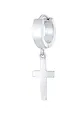 Produktbild: Kuzzoi Herren-Ohrring Creole Kreuz, Single Scharnier Creole (13mm) rund, Ohrring für Männer mit Kreuz, 1 Stück Creolen Ohrhänger aus 925 Sterling Silber für Männer