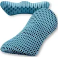 Produktbild: Orthopädisches Lendenkissen aus Memory Foam, Rückenkissen zum Schlafen, Lendenwirbelkissen mit Befestigungsgurt Bett, Auto, Bürostuhl, Blaugrün...