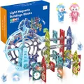 Produktbild: CELMAN Magnetische Bausteine 120 Teile Magnete Bauklötze Murmelbahn mit Zubehör, Montessori Spielzeug, Magnet Kugelbahn für Kinder ab 3 4 5 6 7 8 Jahre STEM Lernspielzeug Geschenk