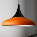 Produktbild: bamyum Paladin Hängelampe Esstisch Metall Ø35cm, Pendelleuchte Orange Lampenschirm Wohnzimmer Industrial Vintage, Küchenlampe Hängend