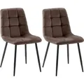 Produktbild: CLP 2er Set Esszimmerstuhl Tilde gepolstert mit Rückenlehne bis 150 kg belastbar,braun Samt