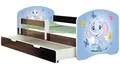 Produktbild: ACMA Kinderbett Jugendbett mit Einer Schublade und Matratze Wenge mit Rausfallschutz Lattenrost II 140x70 160x80 180x80 (26 Elefant, 140x70 + Bettkasten)