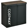 Produktbild: COSTWAY 115L Waschkorb mit Deckel, Waschkabine 2 Fächer, Vliesstoff Waschkabine mit Griffen