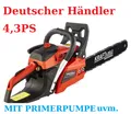 Produktbild: Motorsäge Benzin / Kettensäge Hochverdichtet mit 4,3 PS -  Spritsparend