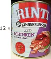 Produktbild: Rinti Kennerfleisch mit Schinken (€ 4,62/kg) getreidefrei: 12 Dosen x 800 g